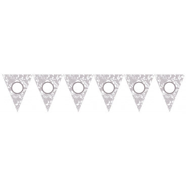 Silver Scroll Personalised Penant Banner 24pk - Party Savers