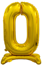 Number 0 Gold Giant Standing Air Filled Foil Balloon 76.2cm Each