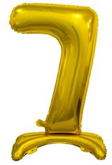 Number 7 Gold Giant Standing Air Filled Foil Balloon 76.2cm Each