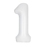 Number 1 Matte White Foil Balloon 86cm Each