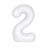 Number 2 Matte White Foil Balloon 86cm Each