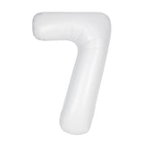 Number 7 Matte White Foil Balloon 86cm Each