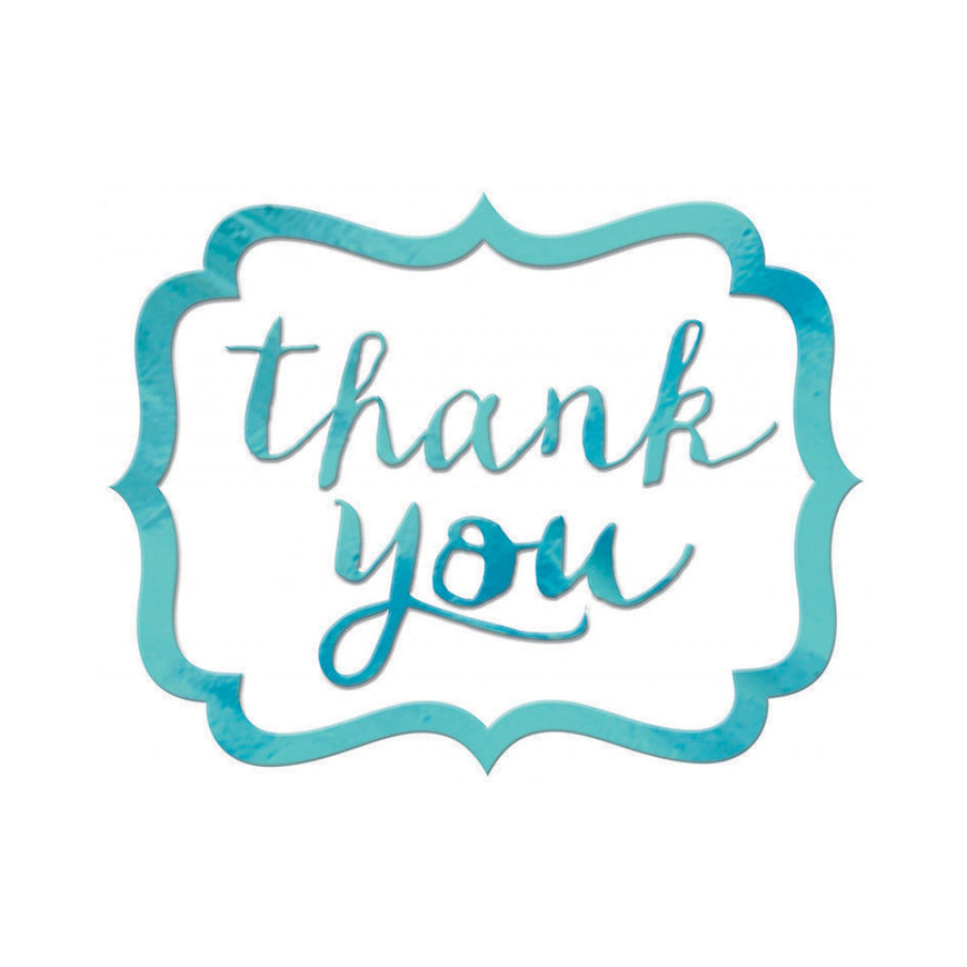 Robin Egg Blue Thank You Stickers 50pk - Party Savers