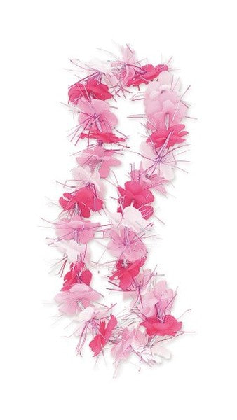 Luau Pink and White Dazzle Lei 84cm - Party Savers