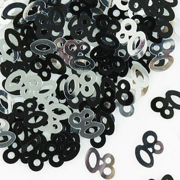 Black Glitz 80th Birthday Confetti 14gms - Party Savers