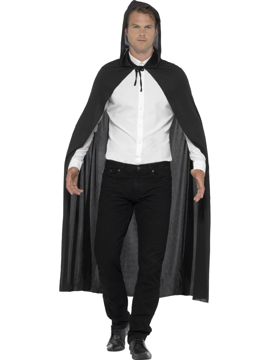 Black Hooded Vampire Cape - Party Savers