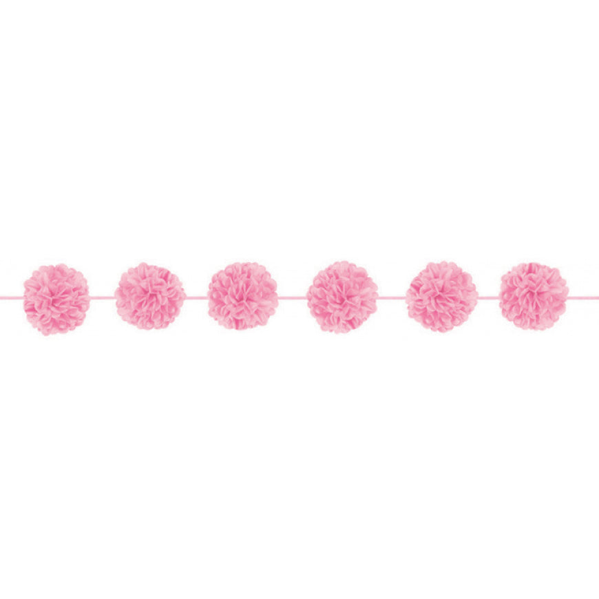 Pastel Pink Fluffy Garland 2pk - Party Savers