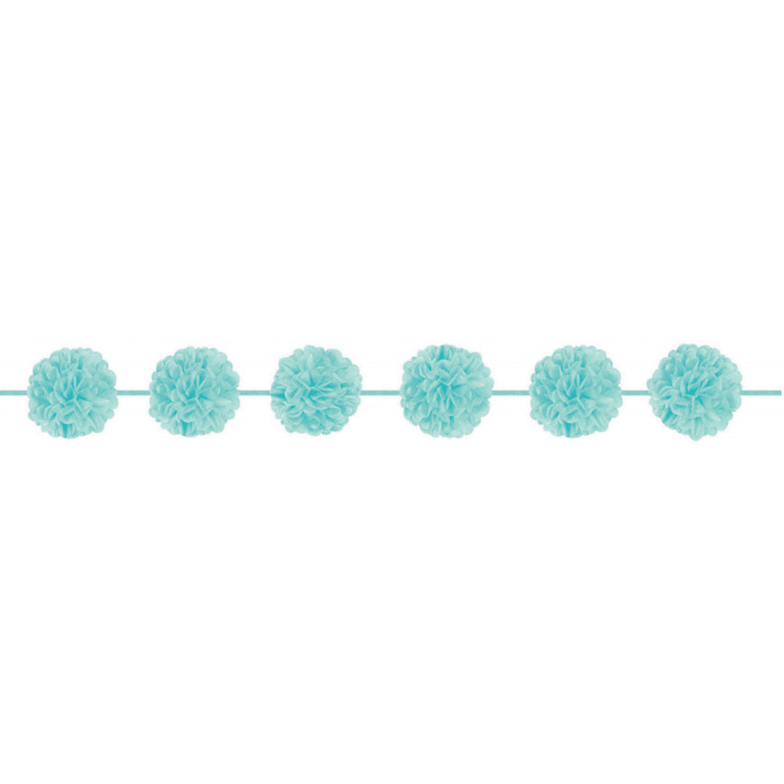 Robin Egg Blue Fluffy Garland 2pk - Party Savers