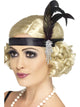 Black Satin Charleston Headband - Party Savers