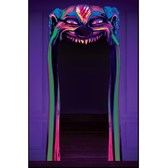 Creepy Carnival Doorway Entry Decoration Black Light Reactive 107cm x 221cm Each