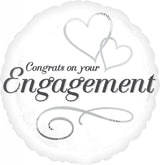 Two Hearts Engagement Foil Balloon 45cm - Party Savers