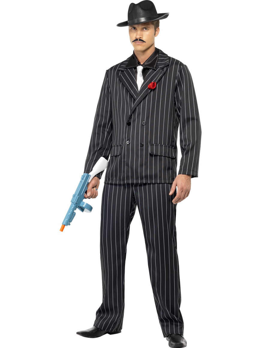 Mens Costume - Black Zoot Suit - Party Savers