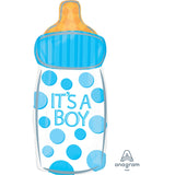 It's A Boy Bottle Jr Shape Foil Balloon 25cm x 58cm - Party Savers