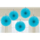 Kiwi Mini Fan Decorations 6in 5pk - Party Savers