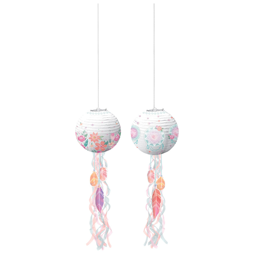 Free Spirit Happy Birthday Paper Lanterns & Tails 3pk