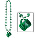 Shamrock Beads With Happy St Pat's Mug 33in .75 Oz - Party Savers