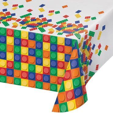 Block Party Plastic Tablecover 137cm x 259cm - Party Savers