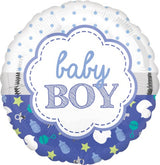 Baby Boy Scallop Foil Balloon 45cm - Party Savers