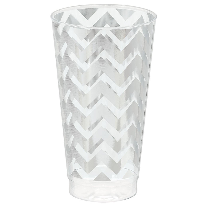 Rose Gold Chevron Premium Plastic Tumbler 473ml 16pk - Party Savers