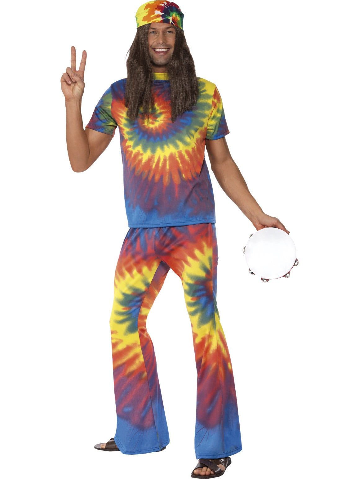 60S hippie costume with trousers top waistcoat adult multi 43126s | Fruugo  US