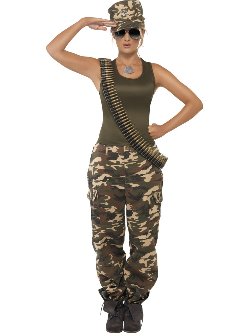 Womens Costume - Khaki Camo - Party Savers