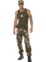 Mens Costume - Khaki Camo Rambo - Party Savers