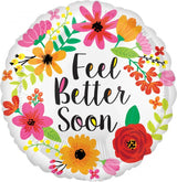 Soon Floral Wreath Feel Better Foil Balloon 45cm - Party Savers