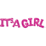 It's A Girl Phrase Foil Balloon 55cm x 25cm - Party Savers