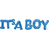 It's A Boy Blue Phrase Foil Balloon 50cm x 22cm - Party Savers