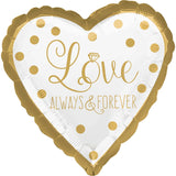 Sparkling Gold Wedding Foil Balloon 45cm - Party Savers