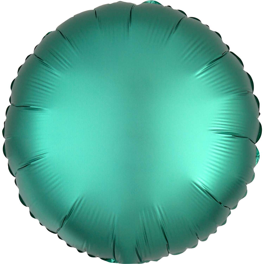 Green Satin Round Foil Balloon 43cm - Party Savers