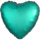 Black Satin Heart Foil Balloon 43cm - Party Savers