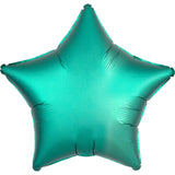 Green Satin Star Foil Balloon 48cm - Party Savers