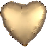 Black Satin Heart Foil Balloon 43cm - Party Savers