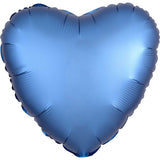 Black Satin Heart Foil Balloon 43cm - Party Savers