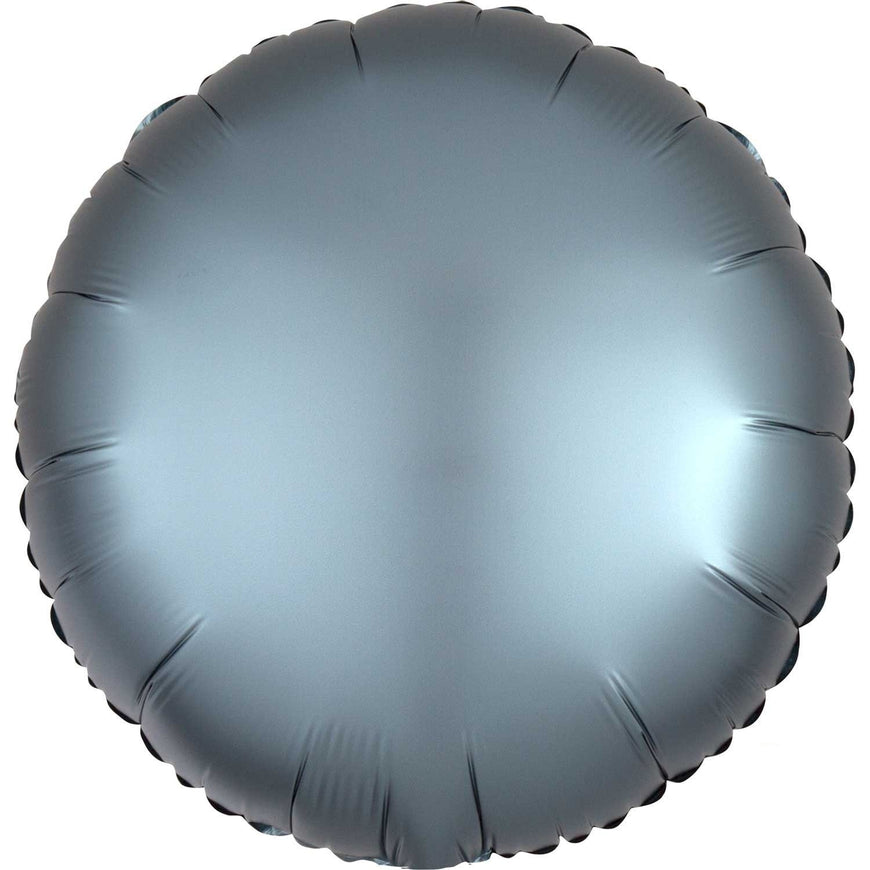 Black Satin Round Foil Balloon 43cm - Party Savers