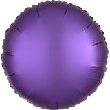 Purple Satin Round Foil Balloon 43cm - Party Savers