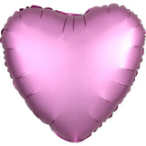 Black Satin Heart Foil Balloon 43cm - Party Savers