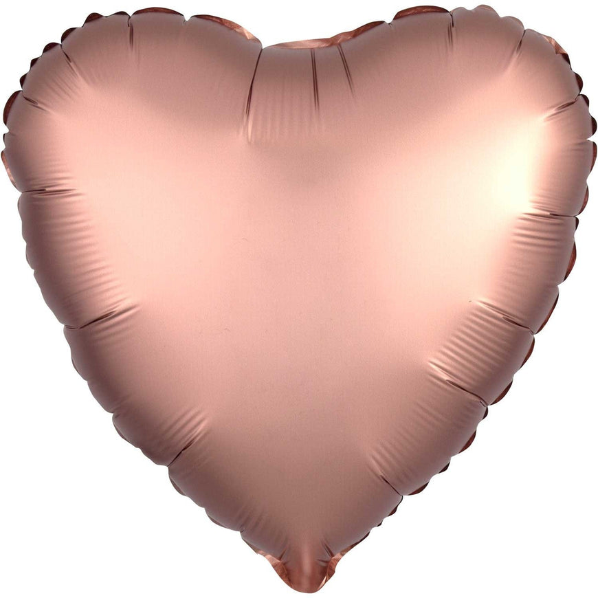 Black Satin Heart Foil Balloon 43cm - Party Savers