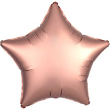 Rose Gold Satin Star Foil Balloon 48cm - Party Savers