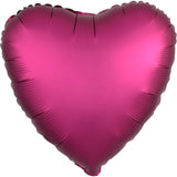 Bright Pink Satin Heart Foil Balloon 43cm - Party Savers