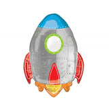 Blast Off Birthday Rocket SuperShape Self Sealing Foil Balloon 53cm x 73cm - Party Savers