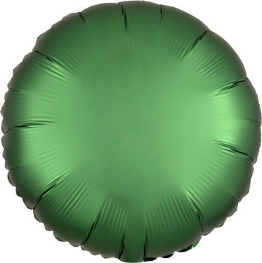 Emerald Satin Round Foil Balloon 43cm - Party Savers