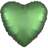 Black Satin Heart Foil Balloon 43cm - Party Savers