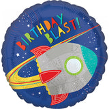 Blast off Birthday Blast Rocket Self Sealing Foil Balloon 45cm Each - Party Savers