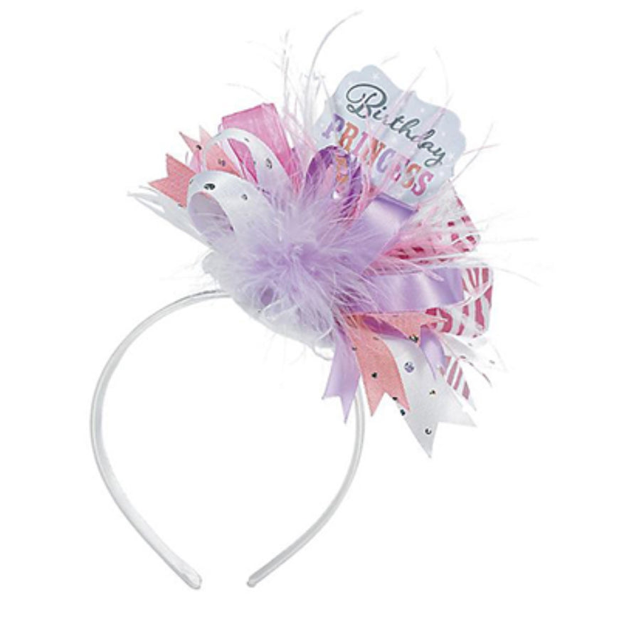 Birthday Princess Fashion Headband Fabric  & Ribbon - Party Savers