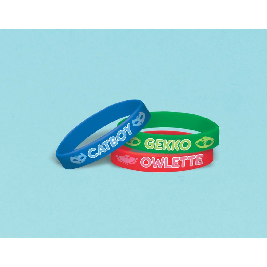 PJ Masks Rubber Bracelets 6pk - Party Savers