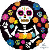 Day of the Dead Skeleton Foil Balloon 45cm Each