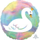 Holographic Iridescent Pastel Swan Foil Balloon 45cm - Party Savers