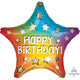 Star Happy Birthday Rainbow Star Foil Balloon 45cm - Party Savers